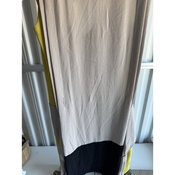 bcbg maxazria dress/tunic top sample flowy chartruse, beige white M - Picture 4 of 7